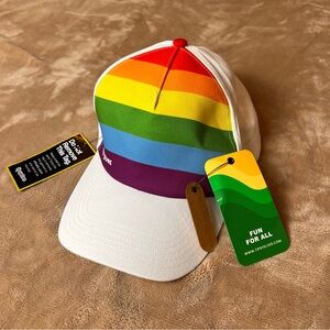 TIPSY ELVES White Colourful Pride Flag Rainbow Snap Back Hat